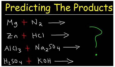 predicting products of chemical reactions worksheets answers