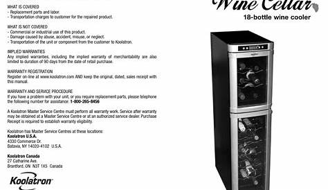 Koolatron WC18 User Manual | 2 pages | Original mode