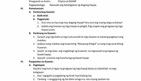 lesson plan for grade 2 filipino