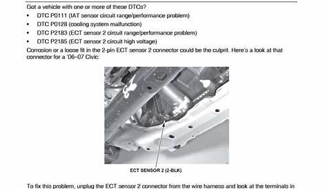 Where is ECT sensor 2 located on Accord 4Dr LX 05? - Honda-Tech - Honda