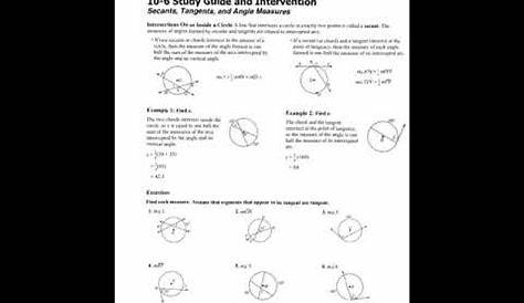 10 5 Study Guide And Intervention Tangents Answers - Study Poster