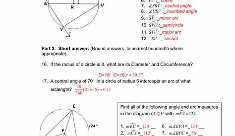 39 geometry circles review worksheet - Worksheet Master