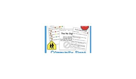 signs in the community worksheets