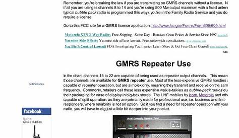 gmrs frequencies list pdf