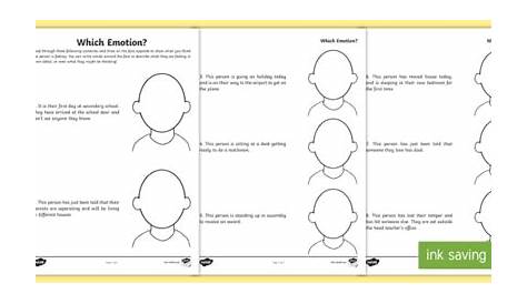 emotion identification worksheet