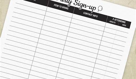 Party Sign-up Printable Form Classroom Sign In Christmas - Etsy Italia