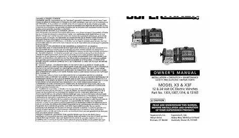 Superwinch X3 User Manual | Manualzz