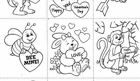 Valentine's Day Pictures to Color | 12 Valentines Cards Coloring Pages