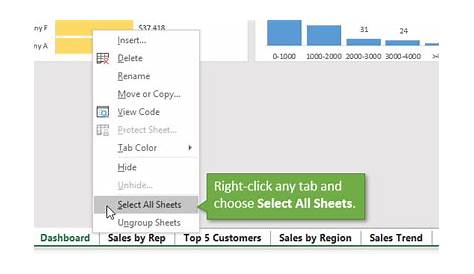 select all worksheets in excel