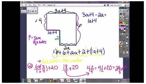 perimeter and area with algebraic expressions worksheets