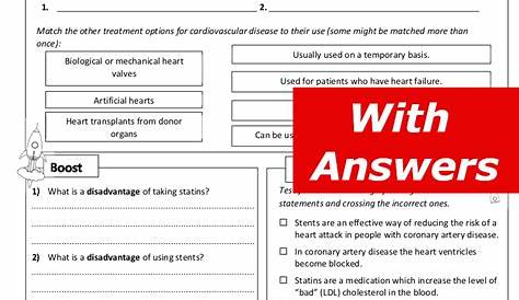 heart disease worksheet