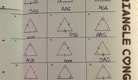 geometry worksheets congruent triangles