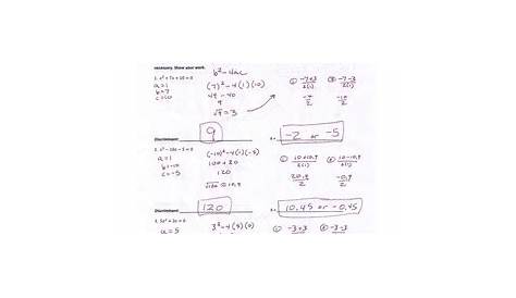 Solving Quadratic Equations Using the Quadratic Formula & Discriminant