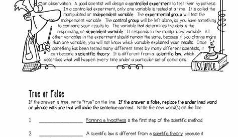 scientific method worksheet printable