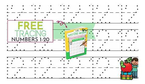 Free Tracing Numbers Worksheets (1-20) For Preschool & Kindergarten Kids