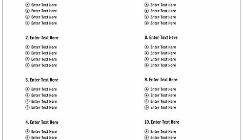 Multiple Choice Test Template | Make Multiple Choice Worksheets