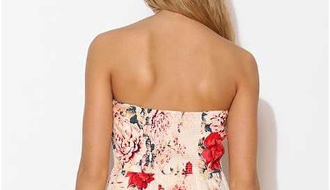 Kimchi Blue Floral Strapless Dress in Pink (OYSTER) | Lyst