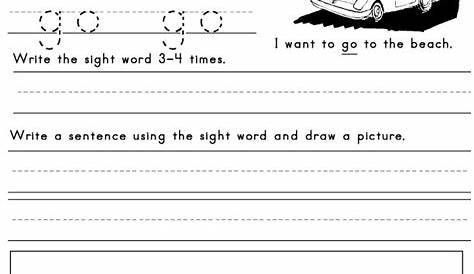 sight word go worksheets