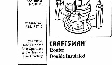 craftsman router 315.174 manual