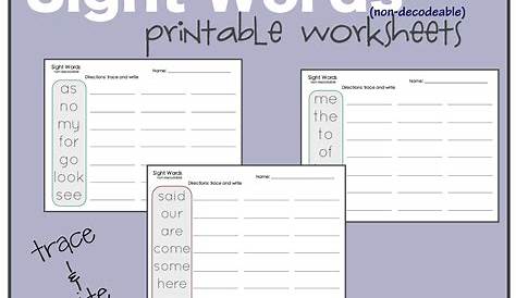 sight word practice worksheets