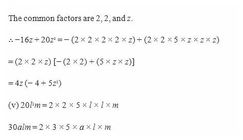 grade 8 factorisation worksheet