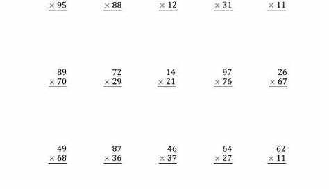 multiplying two digit by two digit worksheet