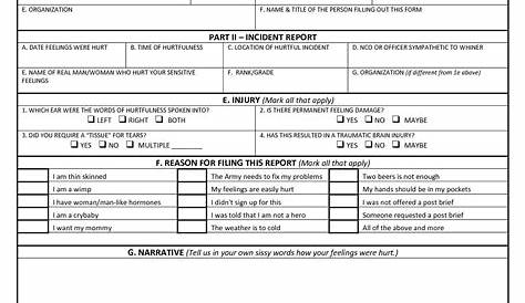 Hurt Feelings Report Template