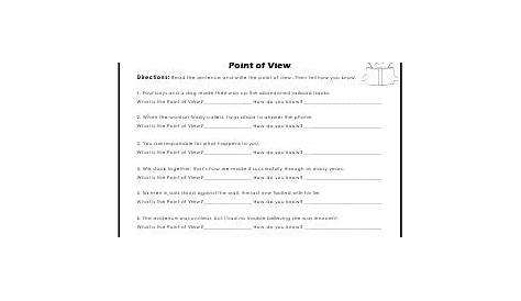 Point of View Worksheets | Authors point of view, Point of view, 5th