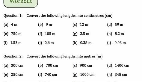 measurements maths worksheet