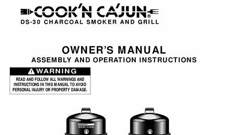 brinkmann charcoal smoker owner's manual