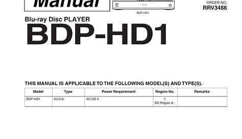 PIONEER BDP-HD1 SERVICE MANUAL Pdf Download | ManualsLib