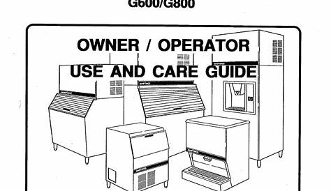 MANITOWOC G600 SERIES OWNER / OPERATOR USE AND CARE MANUAL Pdf Download