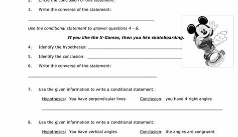 Conditional Statements Worksheet With Answers
