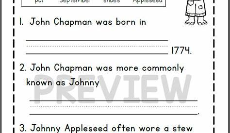 Johnny Appleseed Worksheets - Mamas Learning Corner