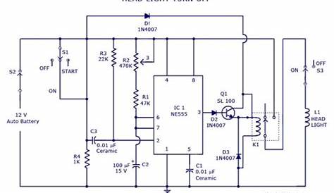 automatic headlight dimmer circuit diagram