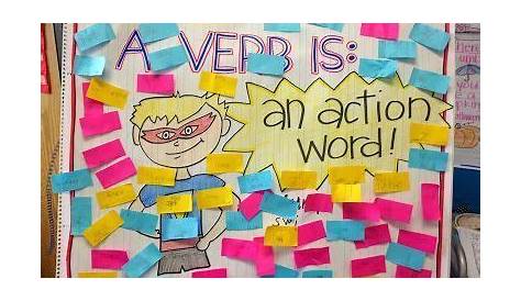 Love this colorful verb anchor chart! | Verbs anchor chart