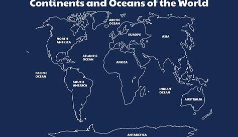 10 Best Continents And Oceans Map Printable - printablee.com