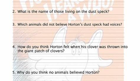 horton hears a who worksheets