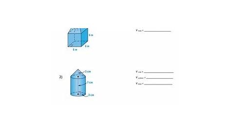 volume of composite solids worksheets