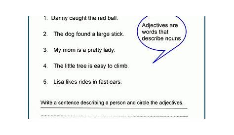 Adjectives Sentences For Kids