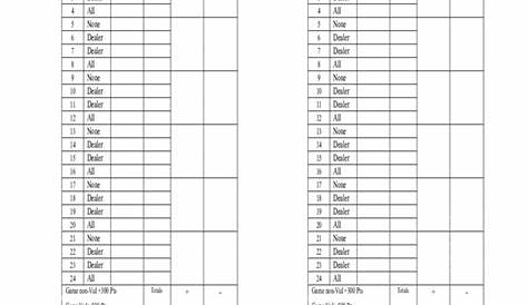 3 13 Card Game Score Sheets - qcardg