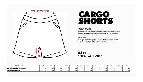 gillz shorts size chart