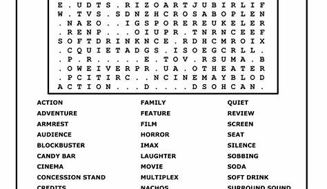 The Movie Theater - Word Search Puzzles