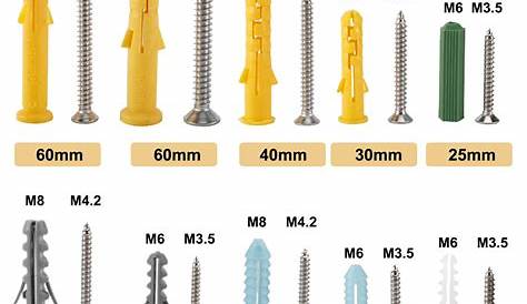 Plastic Anchor Size Chart - New 285 Piece Metal Screw and Anchor