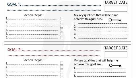 goal setting worksheet template excel