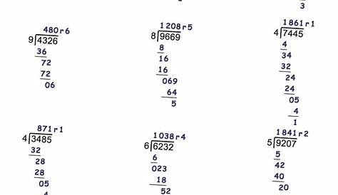 long division with remainder worksheet have fun teaching - long