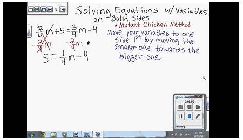 solving linear equations with variables on both sides worksheets