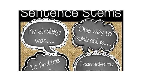 Math Sentence Stems by Learning4Miles | Teachers Pay Teachers
