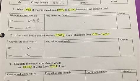 heat practice problems worksheets