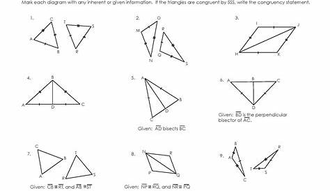 Congruent Triangles Worksheet | Geometry worksheets, Triangle worksheet